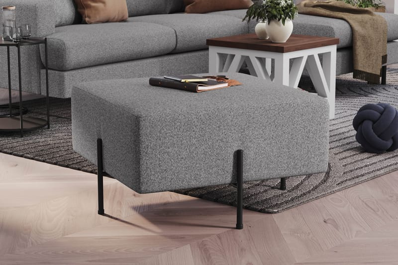 Menard Compact Sittpuff 70 cm Kvadratisk - Grå - Möbler - Vardagsrum - Stolar & sittmöbler - Sittpuff