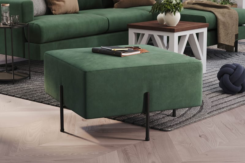 Menard Compact Sittpuff 70 cm Kvadratisk - Grön - Möbler - Vardagsrum - Stolar & sittmöbler - Sittpuff