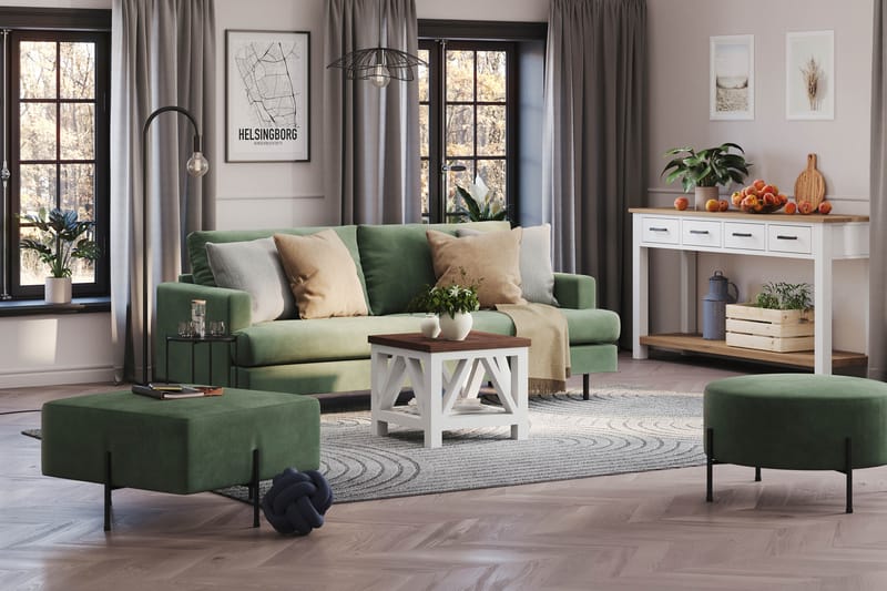 Menard Compact Sittpuff 70 cm Kvadratisk - Grön - Möbler - Vardagsrum - Stolar & sittmöbler - Sittpuff