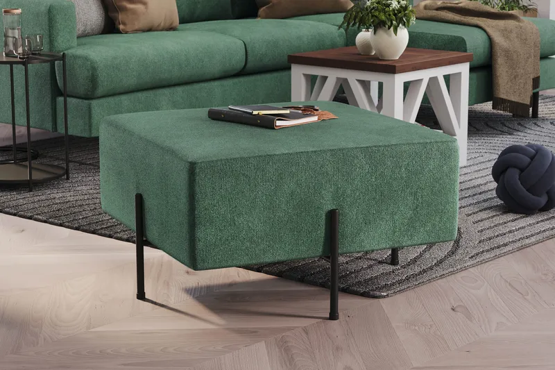 Menard Compact Sittpuff 70 cm Kvadratisk - Grön - Möbler - Vardagsrum - Stolar & sittmöbler - Sittpuff