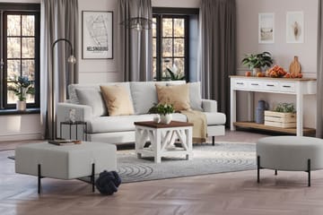 Menard Compact Sittpuff 70 cm Kvadratisk - Ljusgrå - Möbler - Vardagsrum - Stolar & sittmöbler - Sittpuff