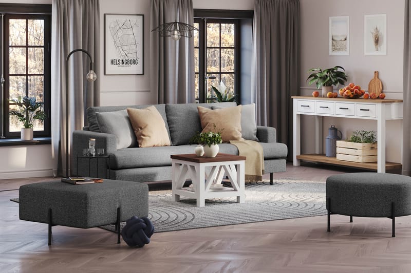 Menard Compact Sittpuff 70 cm Kvadratisk - Mörkgrå - Möbler - Vardagsrum - Stolar & sittmöbler - Sittpuff