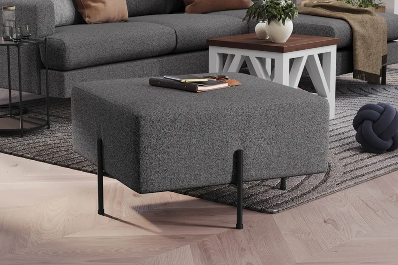 Menard Compact Sittpuff 70 cm Kvadratisk - Mörkgrå - Möbler - Vardagsrum - Stolar & sittmöbler - Sittpuff