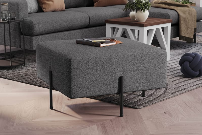 Menard Compact Sittpuff 70 cm Kvadratisk - Mörkgrå - Möbler - Vardagsrum - Stolar & sittmöbler - Sittpuff