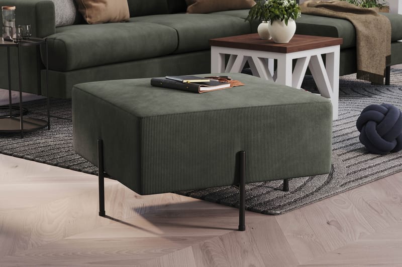 Menard Compact Sittpuff 70 cm Kvadratisk - Mörkgrön - Möbler - Vardagsrum - Stolar & sittmöbler - Sittpuff