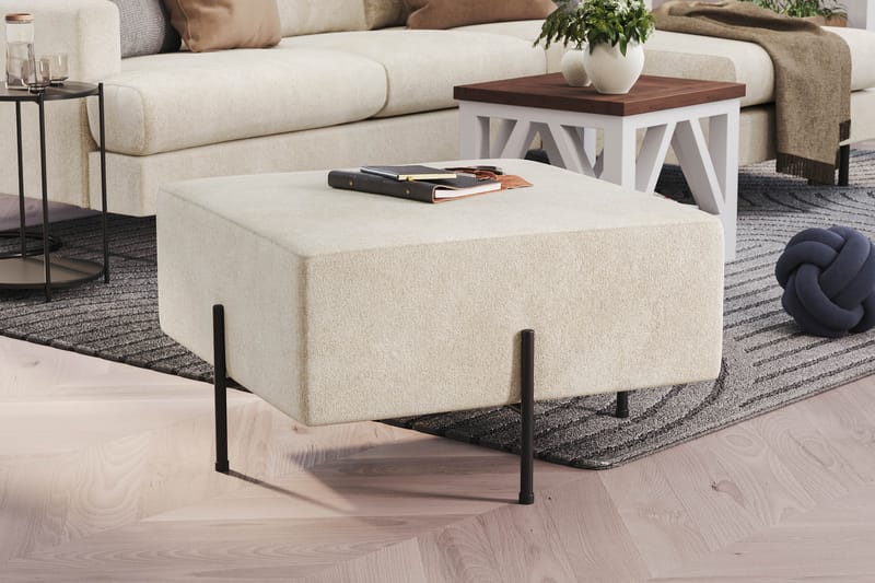 Menard Compact Sittpuff 70 cm Kvadratisk - Vit - Möbler - Vardagsrum - Stolar & sittmöbler - Sittpuff