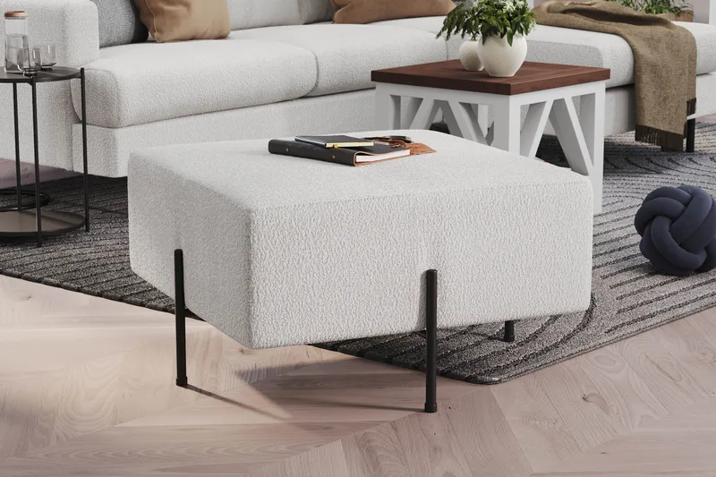 Menard Compact Sittpuff 70 cm Kvadratisk - Vit - Möbler - Vardagsrum - Stolar & sittmöbler - Sittpuff