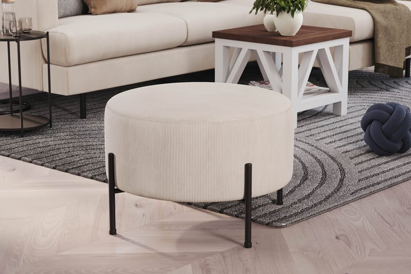Menard Compact Sittpuff Rund 60 cm - Beige - Möbler - Vardagsrum - Stolar & sittmöbler - Sittpuff