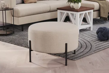 Menard Compact Sittpuff Rund 60 cm - Beige - Möbler - Vardagsrum - Stolar & sittmöbler - Sittpuff