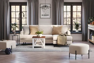 Menard Compact Sittpuff Rund 60 cm - Beige - Möbler - Vardagsrum - Stolar & sittmöbler - Sittpuff