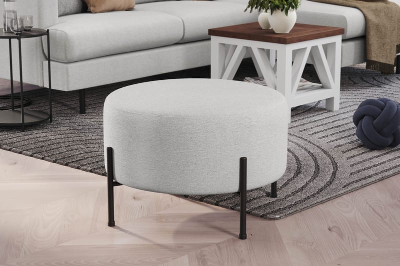 Menard Compact Sittpuff Rund 60 cm - Ljusgrå - Möbler - Vardagsrum - Stolar & sittmöbler - Sittpuff