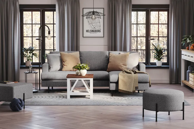 Menard Compact Sittpuff Rund 60 cm - Mörkgrå - Möbler - Vardagsrum - Stolar & sittmöbler - Sittpuff