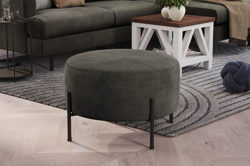 Menard Compact Sittpuff Rund 60 cm - Mörkgrå - Möbler - Vardagsrum - Stolar & sittmöbler - Sittpuff