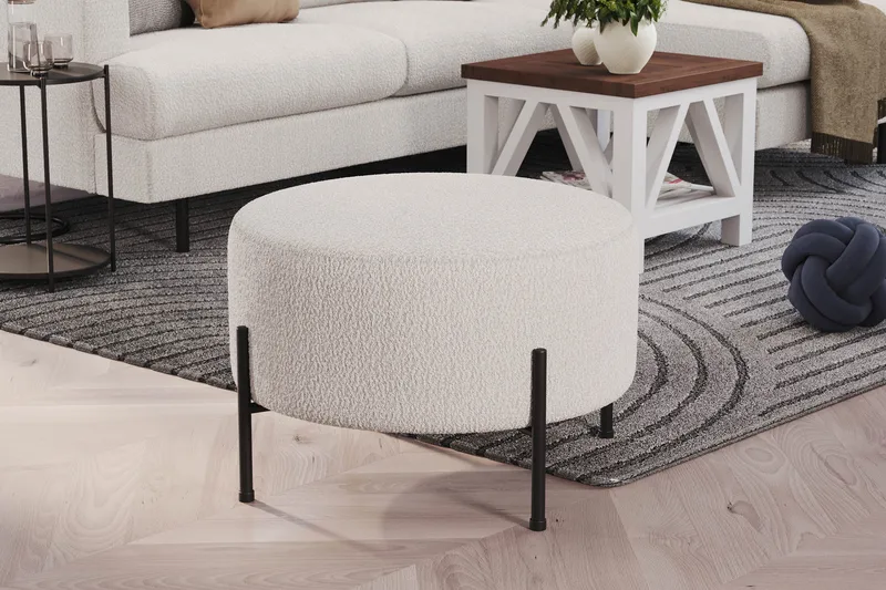 Menard Compact Sittpuff Rund 60 cm - Vit - Möbler - Vardagsrum - Stolar & sittmöbler - Sittpuff