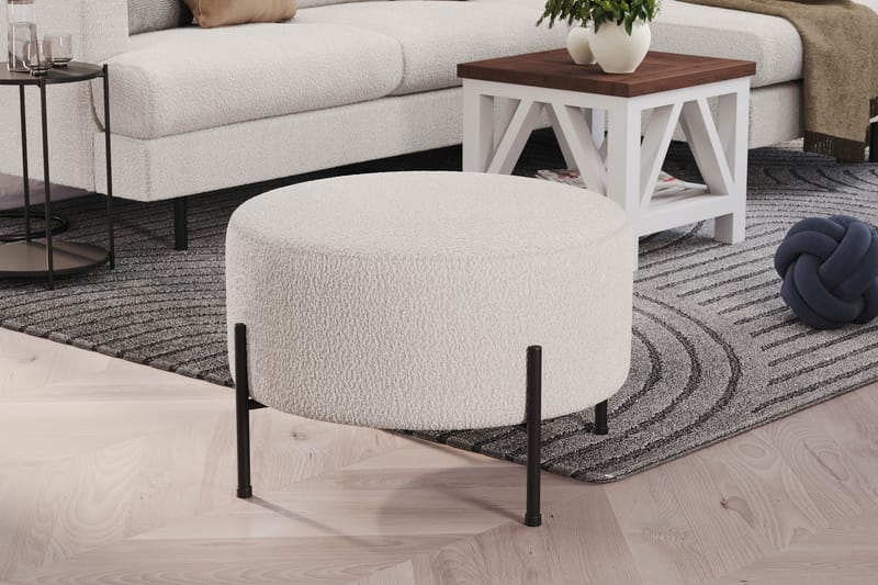 Menard Compact Sittpuff Rund 60 cm - Vit - Möbler - Vardagsrum - Stolar & sittmöbler - Sittpuff