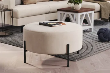 Menard Compact Sittpuff Rund 70 cm - Beige - Möbler - Vardagsrum - Stolar & sittmöbler - Sittpuff