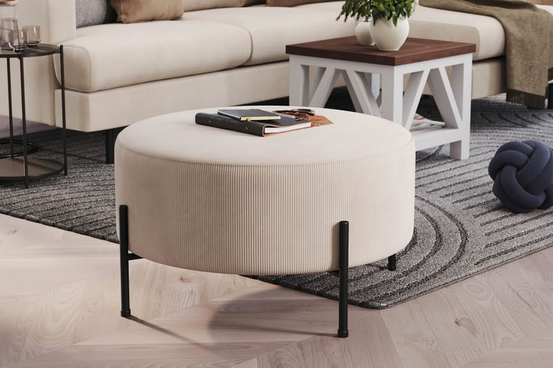 Menard Compact Sittpuff Rund 70 cm - Beige - Möbler - Vardagsrum - Stolar & sittmöbler - Sittpuff