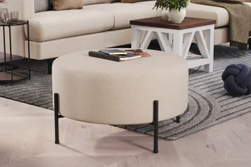 Menard Compact Sittpuff Rund 70 cm - Beige - Möbler - Vardagsrum - Stolar & sittmöbler - Sittpuff