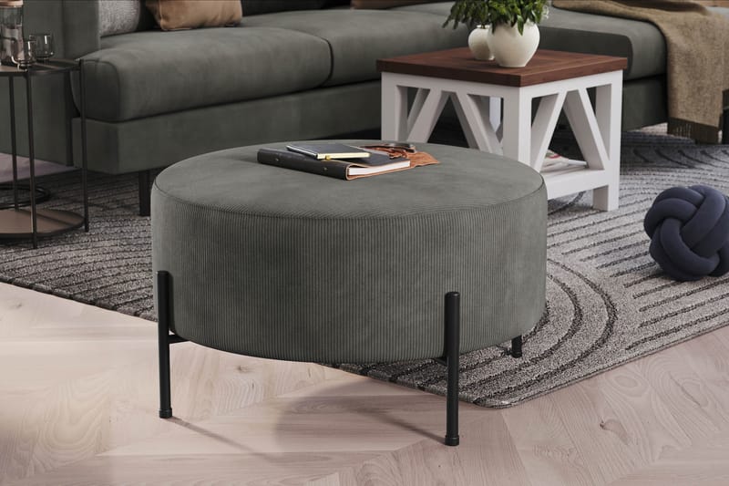 Menard Compact Sittpuff Rund 70 cm - Grå - Möbler - Vardagsrum - Stolar & sittmöbler - Sittpuff