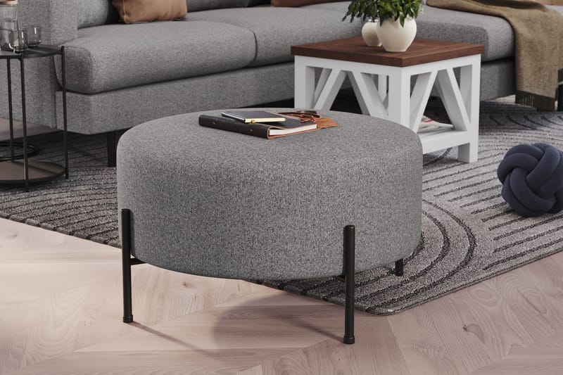 Menard Compact Sittpuff Rund 70 cm - Grå - Möbler - Vardagsrum - Stolar & sittmöbler - Sittpuff