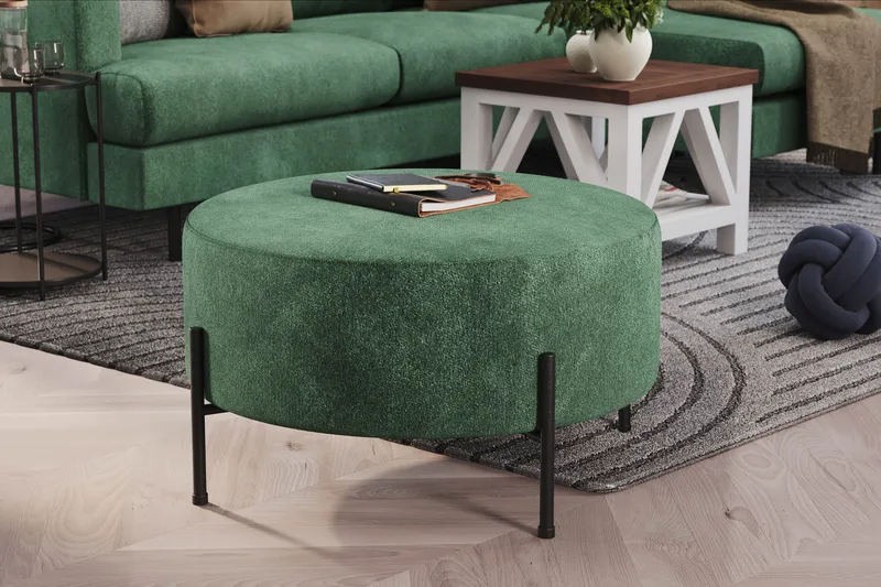 Menard Compact Sittpuff Rund 70 cm - Grön - Möbler - Vardagsrum - Stolar & sittmöbler - Sittpuff