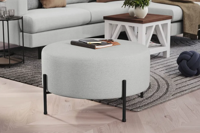 Menard Compact Sittpuff Rund 70 cm - Ljusgrå - Möbler - Vardagsrum - Stolar & sittmöbler - Sittpuff