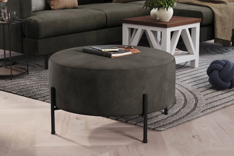 Menard Compact Sittpuff Rund 70 cm - Mörkgrå - Möbler - Vardagsrum - Stolar & sittmöbler - Sittpuff