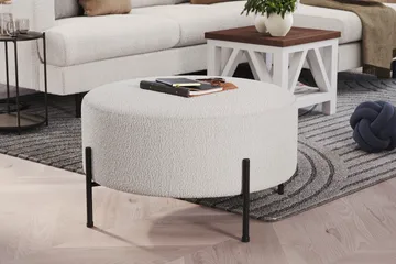 Menard Compact Sittpuff Rund 70 cm - Vit - Möbler - Vardagsrum - Stolar & sittmöbler - Sittpuff