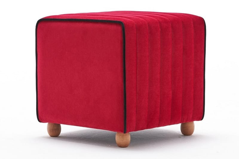 MOMAYA Sittpuff Röd/Natur - Möbler - Vardagsrum - Stolar & sittmöbler - Sittpuff