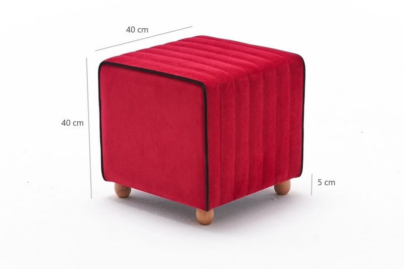 MOMAYA Sittpuff Röd/Natur - Möbler - Vardagsrum - Stolar & sittmöbler - Sittpuff