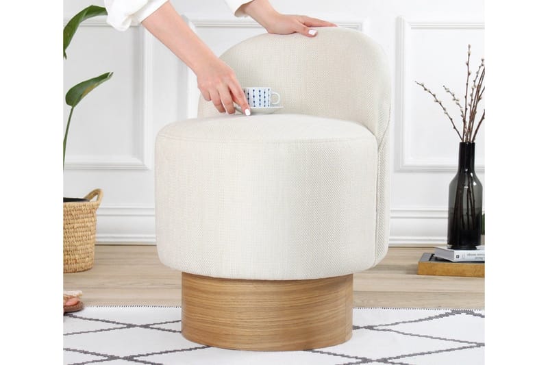 Muktan Sittpuff 47 cm - Cream - Möbler - Vardagsrum - Stolar & sittmöbler - Sittpuff