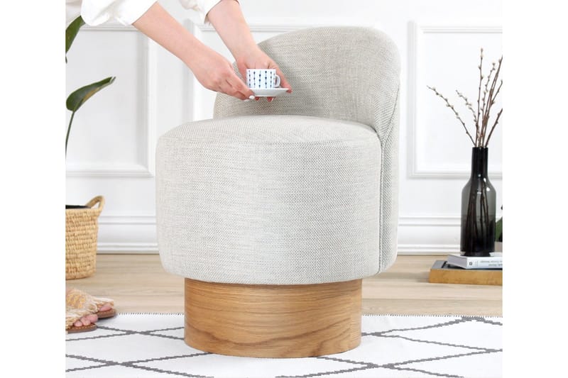 Muktan Sittpuff 47 cm - Ljusgrå - Möbler - Vardagsrum - Stolar & sittmöbler - Sittpuff