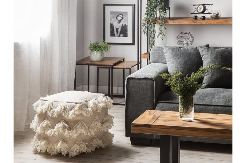 Nashik Sittpuff 45 cm - Beige - Möbler - Vardagsrum - Stolar & sittmöbler - Sittpuff