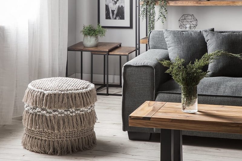 Noida Sittpuff 44 cm - Beige - Möbler - Vardagsrum - Stolar & sittmöbler - Sittpuff