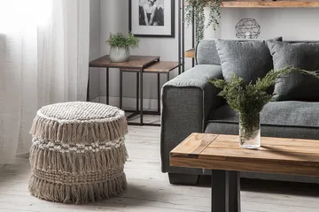 Noida Sittpuff 44 cm - Beige - Möbler - Vardagsrum - Stolar & sittmöbler - Sittpuff