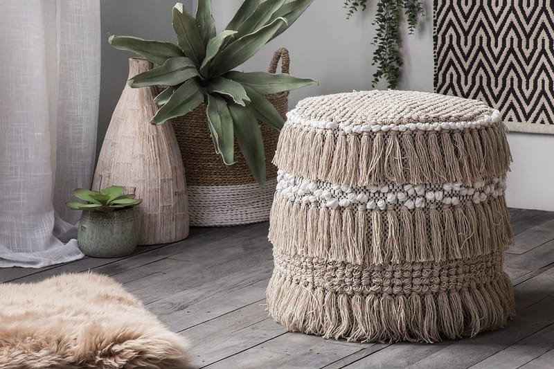 Noida Sittpuff 44 cm - Beige - Möbler - Vardagsrum - Stolar & sittmöbler - Sittpuff