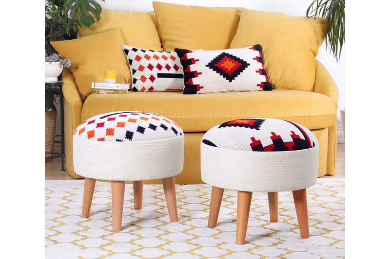 Opelousas Sittpuff 46 cm - Vit - Möbler - Vardagsrum - Stolar & sittmöbler - Sittpuff