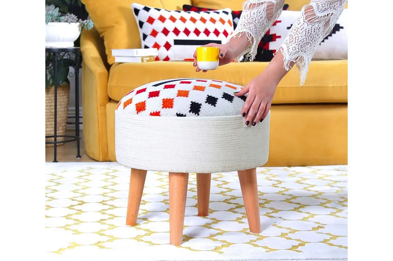 Opelousas Sittpuff 46 cm - Vit - Möbler - Vardagsrum - Stolar & sittmöbler - Sittpuff