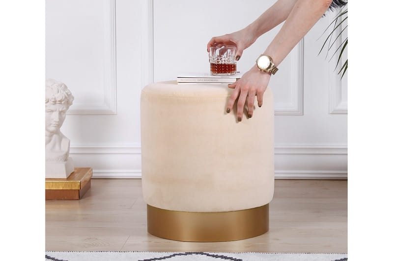 Owensboro Sittpuff 40 cm - Beige - Möbler - Vardagsrum - Stolar & sittmöbler - Sittpuff