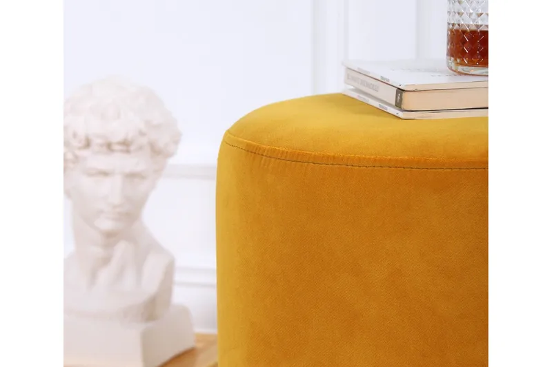 Owensboro Sittpuff 40 cm - Senapsgul - Möbler - Vardagsrum - Stolar & sittmöbler - Sittpuff