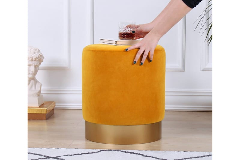 Owensboro Sittpuff 40 cm - Senapsgul - Möbler - Vardagsrum - Stolar & sittmöbler - Sittpuff