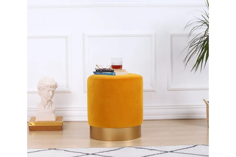 Owensboro Sittpuff 40 cm - Senapsgul - Möbler - Vardagsrum - Stolar & sittmöbler - Sittpuff