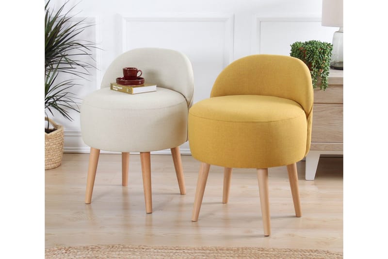 Philippi Sittpuff 42 cm - Gul - Möbler - Vardagsrum - Stolar & sittmöbler - Sittpuff
