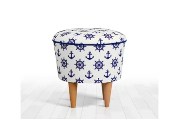 Pradera Sittpuff 42 cm - Vit/Blå - Möbler - Vardagsrum - Stolar & sittmöbler - Sittpuff