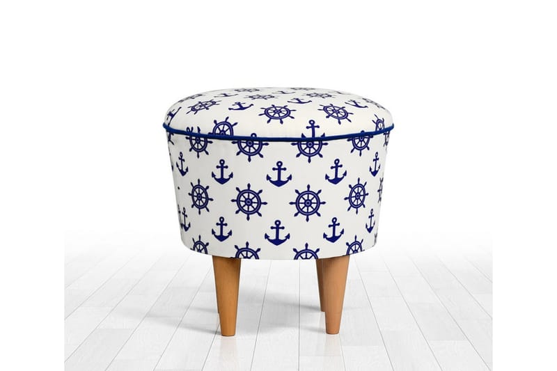 Pradera Sittpuff 42 cm - Vit/Blå - Möbler - Vardagsrum - Stolar & sittmöbler - Sittpuff