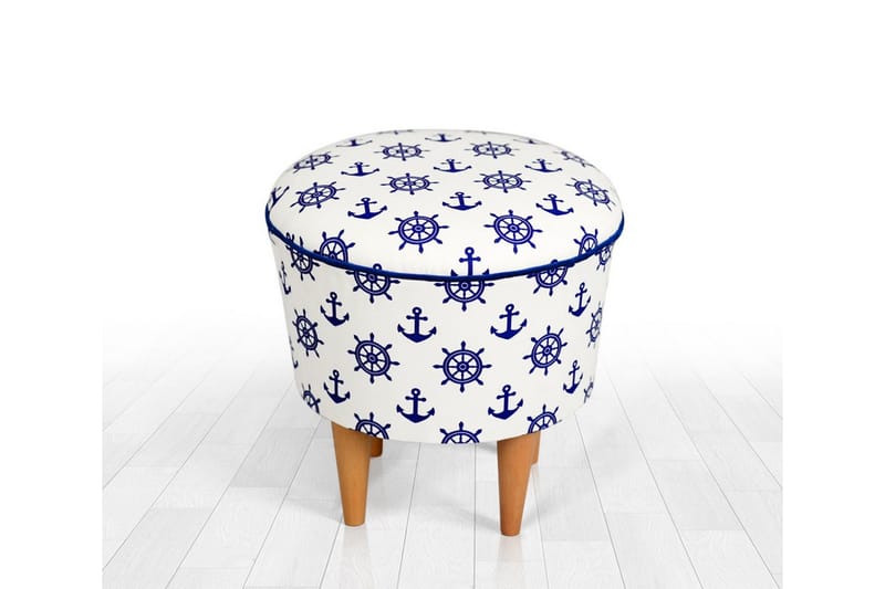 Pradera Sittpuff 42 cm - Vit/Blå - Möbler - Vardagsrum - Stolar & sittmöbler - Sittpuff