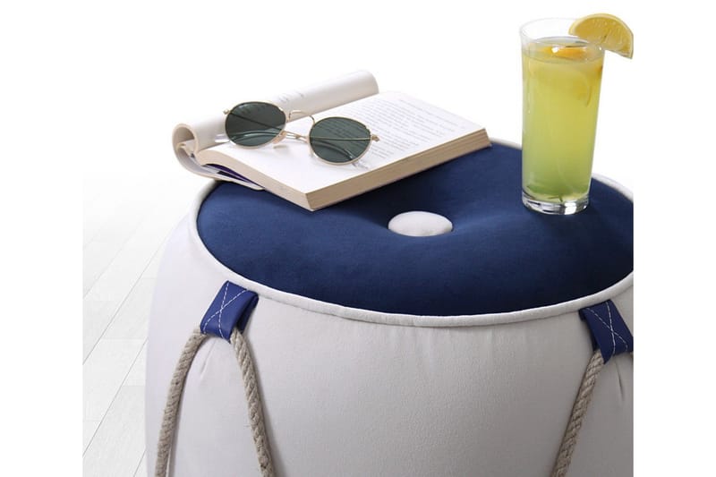 Redlands Sittpuff 42 cm - Vit/Blå - Möbler - Vardagsrum - Stolar & sittmöbler - Sittpuff