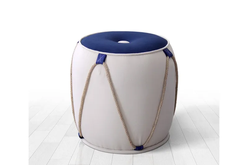 Redlands Sittpuff 42 cm - Vit/Blå - Möbler - Vardagsrum - Stolar & sittmöbler - Sittpuff