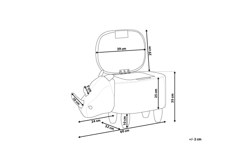 Rhino Sittpuff 60 cm - Grå - Möbler - Vardagsrum - Stolar & sittmöbler - Sittpuff