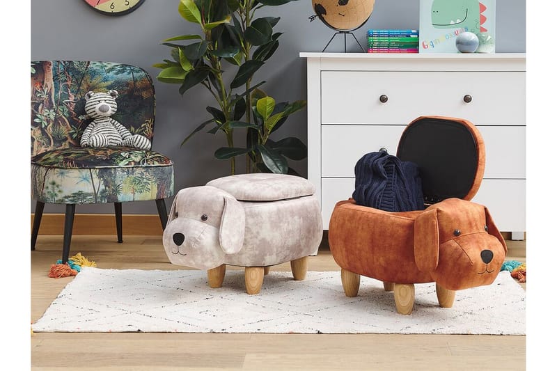 SABAKA Sittpuff med Förvaring Beige - Möbler - Vardagsrum - Stolar & sittmöbler - Sittpuff